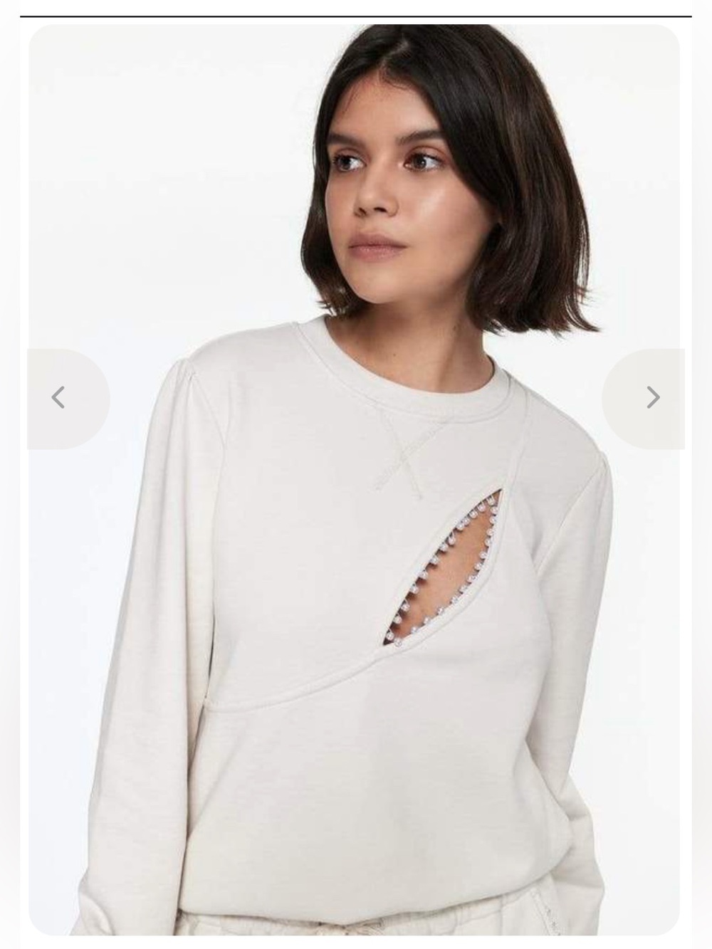 Cami NYC Cream Sweatshirt with Cutout Detail. Purchased at Net a Porter.